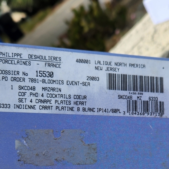 4 Limoges France Philippe Deshoulieres‎ Silver Platinum HEART Plates Porcelain - Picture 3 of 7